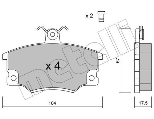 METELLI Комплект тормозных колодок, дисковый тормоз 22-0030-1
