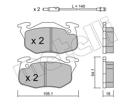 METELLI Piduriklotsi komplekt,ketaspidur 22-0037-2