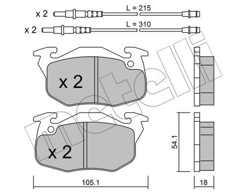 METELLI Piduriklotsi komplekt,ketaspidur 22-0037-4