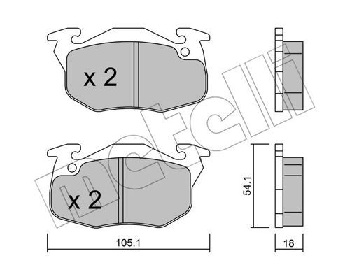 METELLI Piduriklotsi komplekt,ketaspidur 22-0037-5