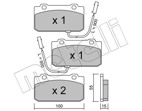 METELLI Комплект тормозных колодок, дисковый тормоз 22-0040-2