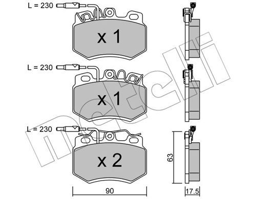 METELLI Комплект тормозных колодок, дисковый тормоз 22-0049-0