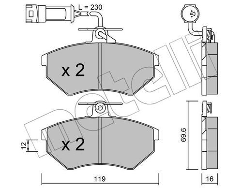 METELLI Piduriklotsi komplekt,ketaspidur 22-0050-4