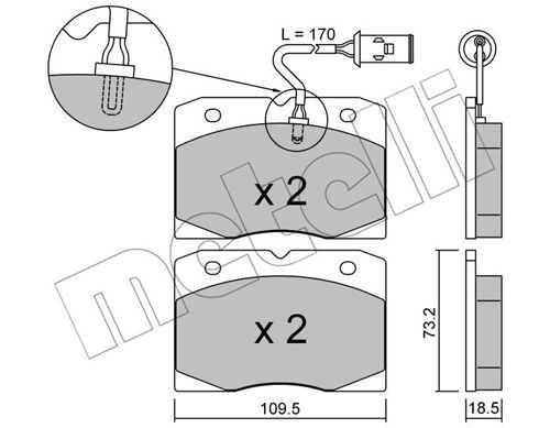 METELLI Комплект тормозных колодок, дисковый тормоз 22-0051-2