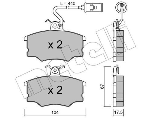 METELLI Комплект тормозных колодок, дисковый тормоз 22-0053-1