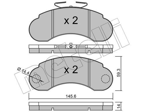 METELLI Комплект тормозных колодок, дисковый тормоз 22-0055-0