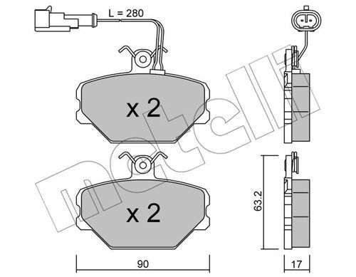 METELLI Комплект тормозных колодок, дисковый тормоз 22-0059-2