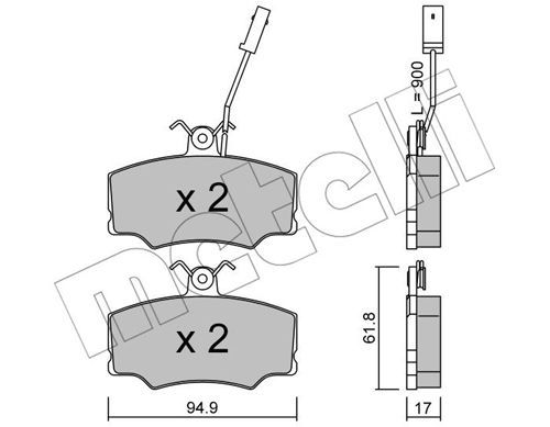 METELLI Комплект тормозных колодок, дисковый тормоз 22-0076-0