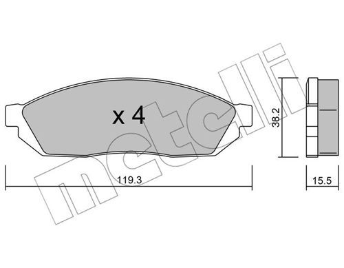 METELLI Комплект тормозных колодок, дисковый тормоз 22-0087-0