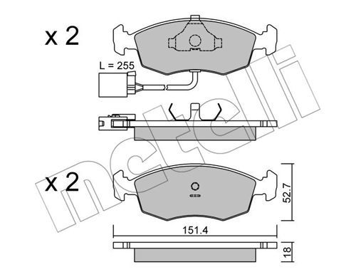 METELLI Piduriklotsi komplekt,ketaspidur 22-0094-1