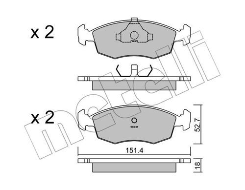 METELLI Комплект тормозных колодок, дисковый тормоз 22-0094-2