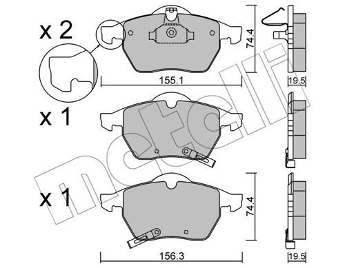 METELLI Piduriklotsi komplekt,ketaspidur 22-0118-1