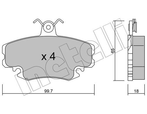 METELLI Комплект тормозных колодок, дисковый тормоз 22-0120-0