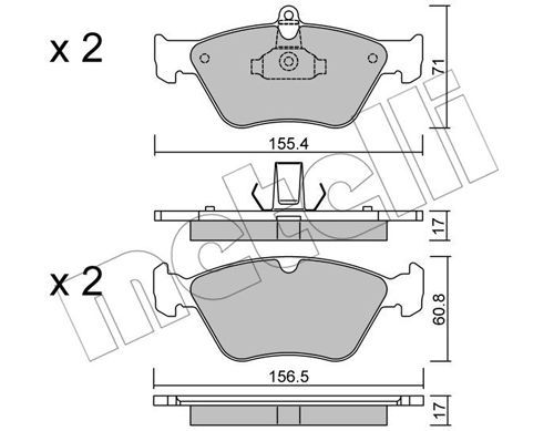 METELLI Piduriklotsi komplekt,ketaspidur 22-0128-0