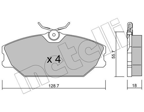 METELLI Piduriklotsi komplekt,ketaspidur 22-0142-2