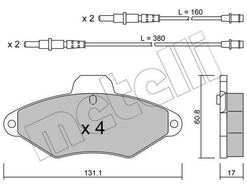 METELLI Piduriklotsi komplekt,ketaspidur 22-0144-0