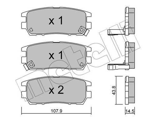 METELLI Piduriklotsi komplekt,ketaspidur 22-0151-0