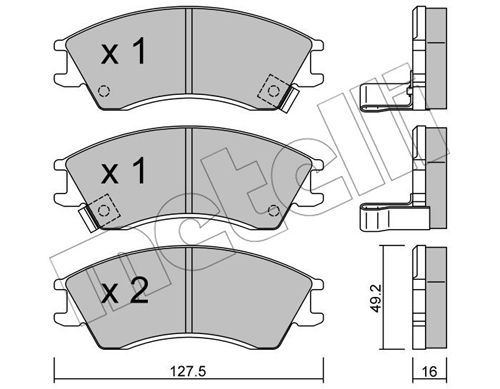 METELLI Piduriklotsi komplekt,ketaspidur 22-0160-0