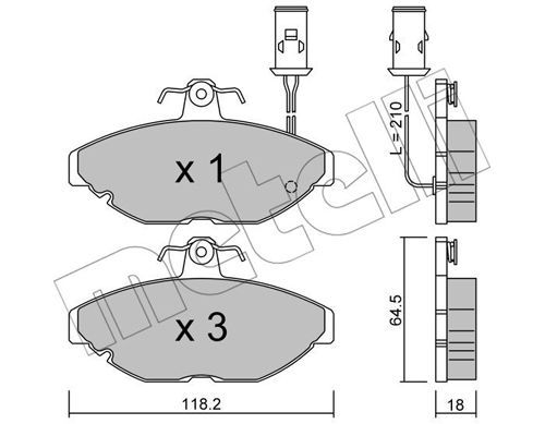 METELLI Комплект тормозных колодок, дисковый тормоз 22-0191-0