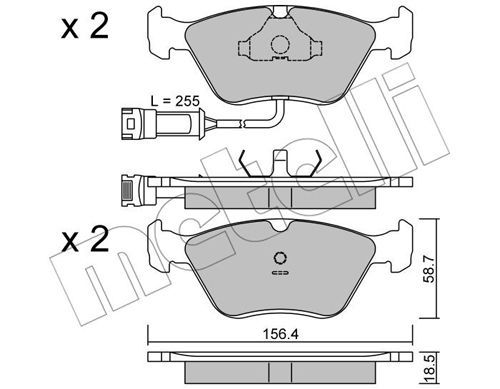 METELLI Piduriklotsi komplekt,ketaspidur 22-0205-1