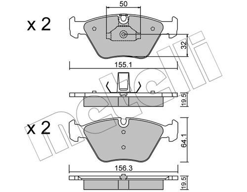 METELLI Piduriklotsi komplekt,ketaspidur 22-0207-5