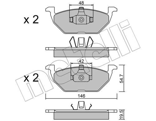 METELLI Комплект тормозных колодок, дисковый тормоз 22-0211-1