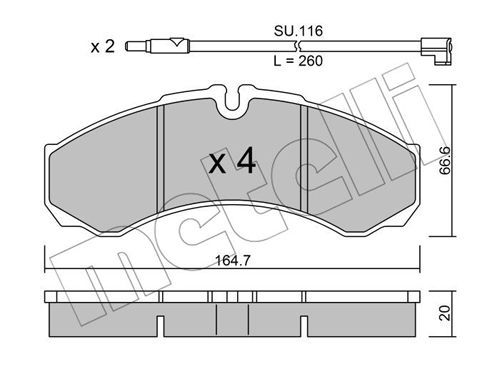 METELLI Piduriklotsi komplekt,ketaspidur 22-0212-7K