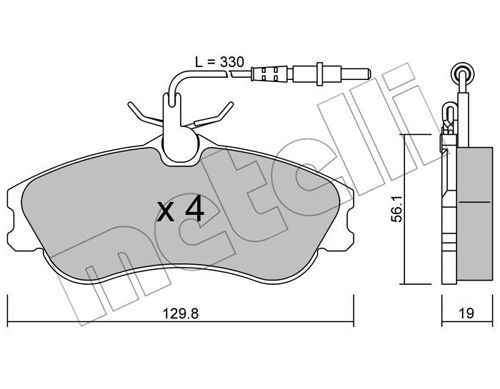 METELLI Комплект тормозных колодок, дисковый тормоз 22-0217-0