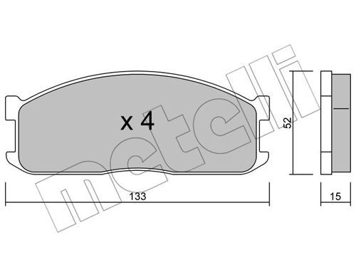 METELLI Комплект тормозных колодок, дисковый тормоз 22-0232-0