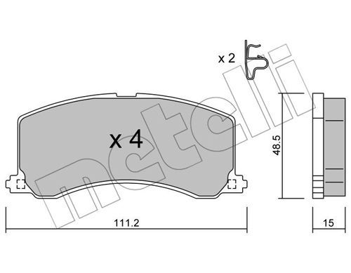 METELLI Piduriklotsi komplekt,ketaspidur 22-0248-0