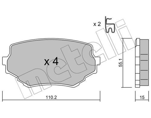 METELLI Piduriklotsi komplekt,ketaspidur 22-0249-0