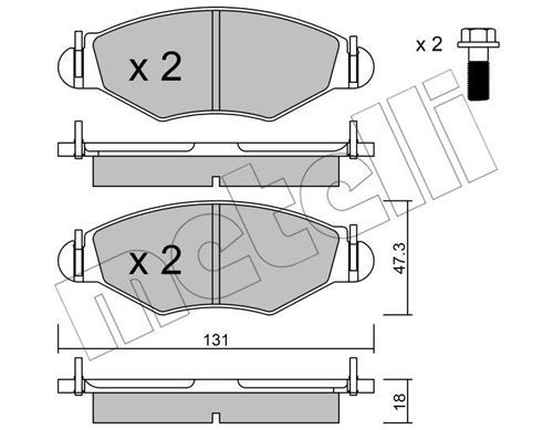 METELLI Piduriklotsi komplekt,ketaspidur 22-0254-1