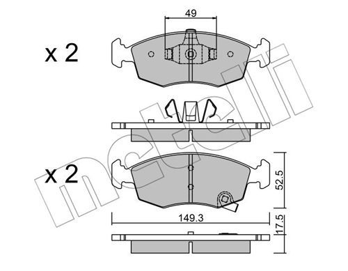 METELLI Piduriklotsi komplekt,ketaspidur 22-0274-5