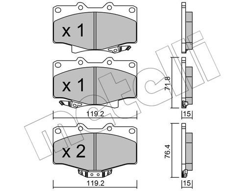 METELLI Piduriklotsi komplekt,ketaspidur 22-0282-0