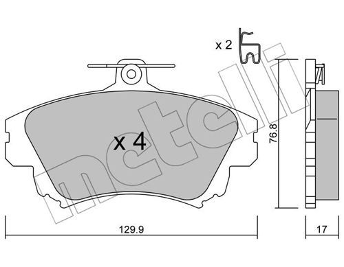 METELLI Piduriklotsi komplekt,ketaspidur 22-0286-0