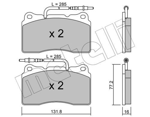 METELLI Piduriklotsi komplekt,ketaspidur 22-0288-2