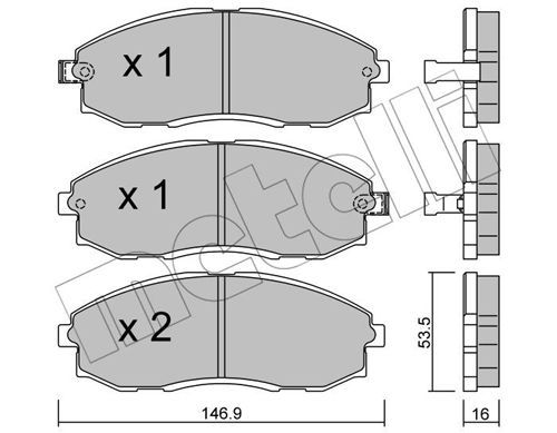 METELLI Комплект тормозных колодок, дисковый тормоз 22-0297-0