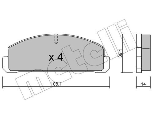 METELLI Комплект тормозных колодок, дисковый тормоз 22-0300-0