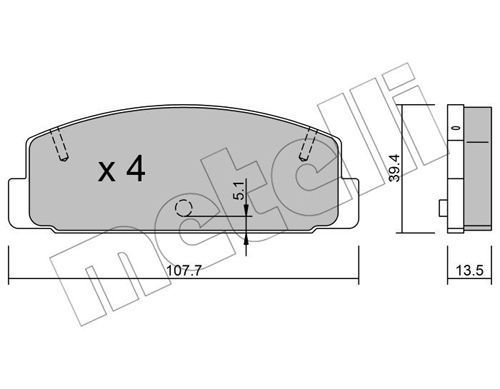 METELLI Комплект тормозных колодок, дисковый тормоз 22-0302-0