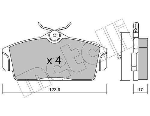 METELLI Piduriklotsi komplekt,ketaspidur 22-0305-0