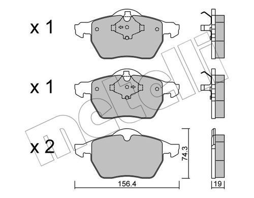 METELLI Piduriklotsi komplekt,ketaspidur 22-0314-1