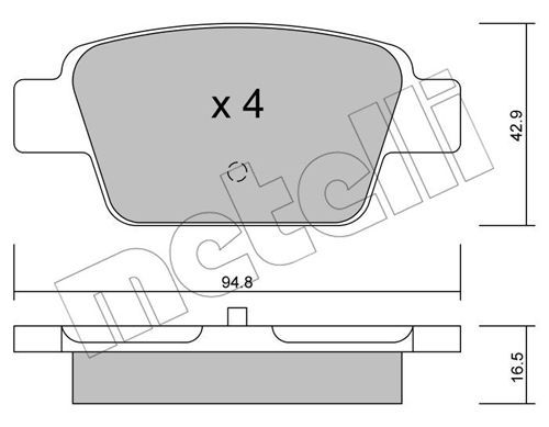 METELLI Piduriklotsi komplekt,ketaspidur 22-0323-0