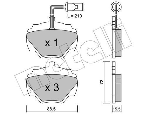 METELLI Комплект тормозных колодок, дисковый тормоз 22-0353-1