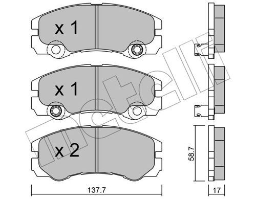 METELLI Piduriklotsi komplekt,ketaspidur 22-0357-1