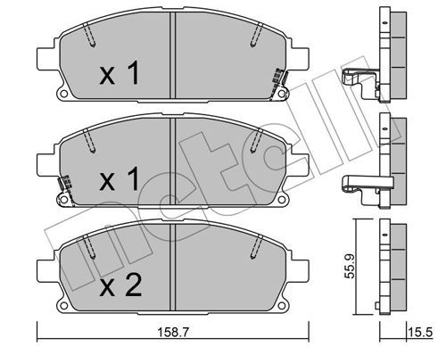 METELLI Комплект тормозных колодок, дисковый тормоз 22-0406-2
