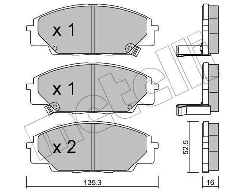 METELLI Комплект тормозных колодок, дисковый тормоз 22-0435-0