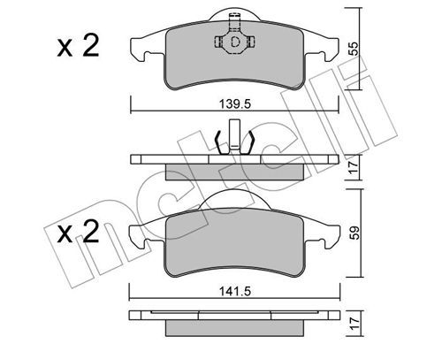 METELLI Piduriklotsi komplekt,ketaspidur 22-0526-0