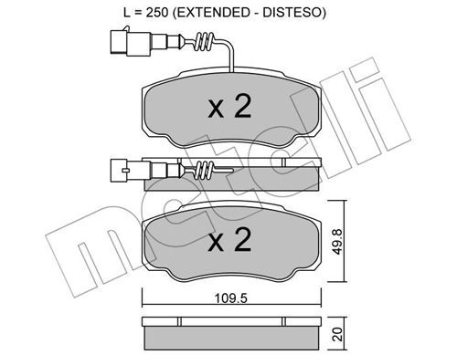 METELLI Комплект тормозных колодок, дисковый тормоз 22-0532-1