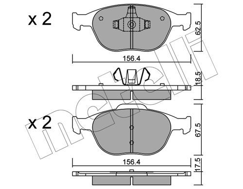 METELLI Комплект тормозных колодок, дисковый тормоз 22-0533-0