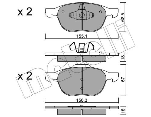 METELLI Комплект тормозных колодок, дисковый тормоз 22-0534-0